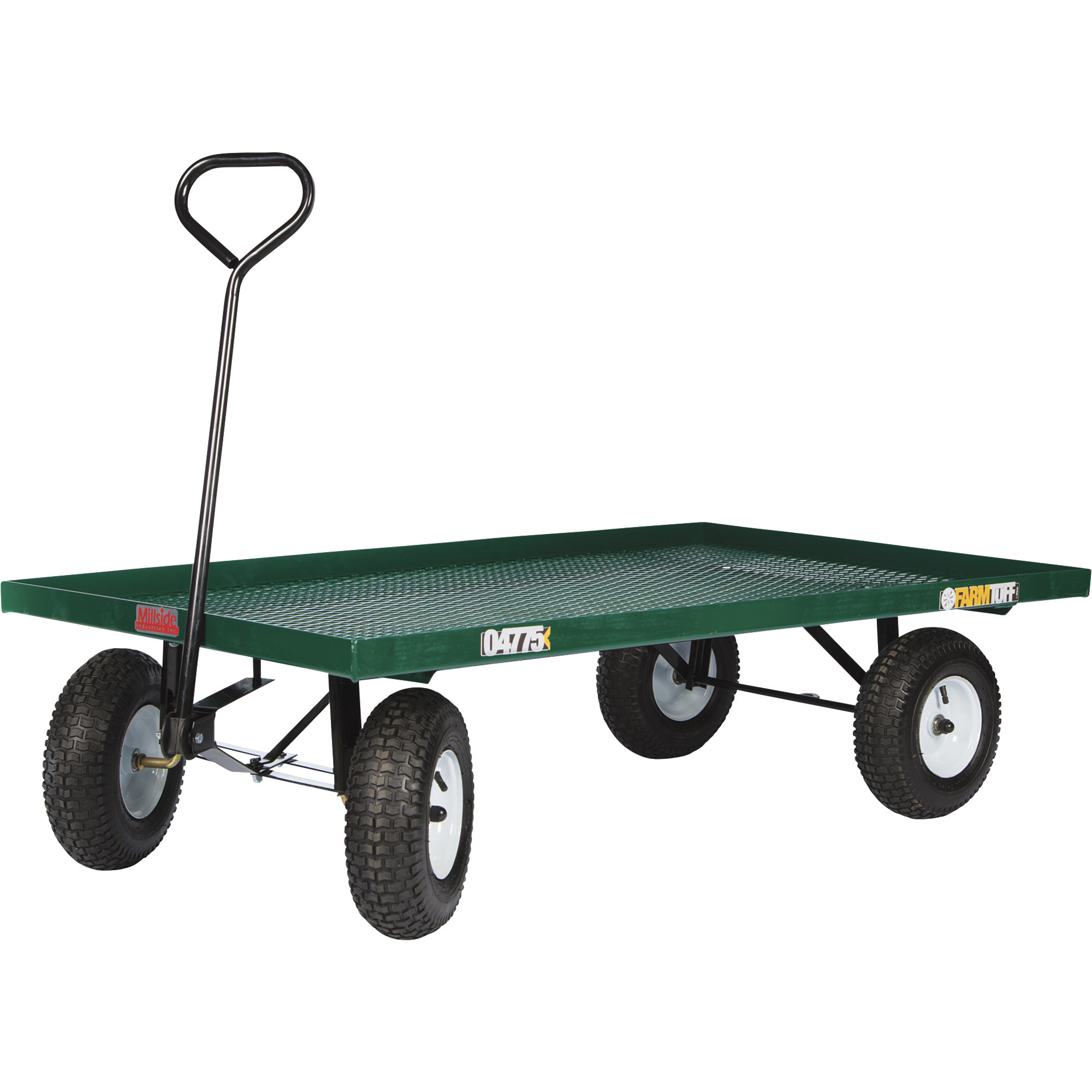Millside Industries Steel Flatbed Garden Wagon, 800-Lb. Capacity, 60in.L x 36in.W, Model# 04775